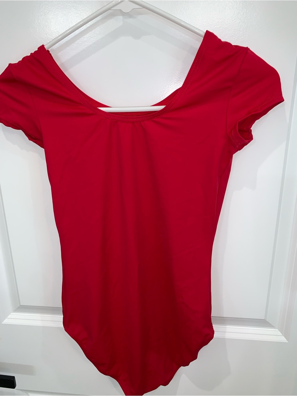 Weissman Bright Red Scoop Neck Dance Leotard